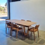 Custom Botanical table in WA Blackbutt 2200 x 1000 x 740mm with Kinross Chair