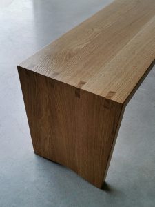 Dovetail Bench Seat. Handcrafted in solid Oak with Dovetail Joinery Detail