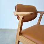 Kinross Chair in WA Blackbutt with Pelle Ultimo Tan leather.