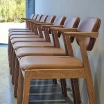 Kinross Chair in WA Blackbutt with Pelle Ultimo Tan leather.