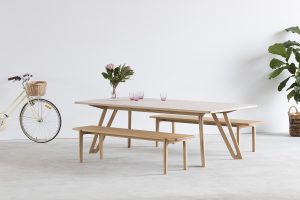 Quarterlight Table. Handcrafted in Solid American Oak