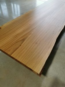 Custom designed live edge dining table. Handcrafted from salvaged Australian Sugar Gum. 4600 x 1200 x 740mm