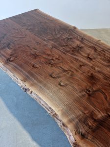 Walnut Live Edge Dining Table. Rare, book matched American Walnut Slabs