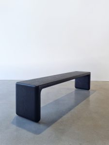 Hippo Bench Seat in Ancient, Ebonised Jarrah. 2000 x 400 x 450mm