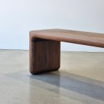 Hippo Bench in American Walnut. 1800 x 400 x 450mm