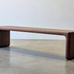 Hippo Bench in American Walnut. 1800 x 400 x 450mm