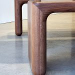 Hippo Bench in American Walnut. 1800 x 400 x 450mm