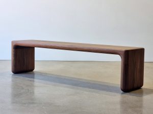 Hippo Bench in American Walnut. 1800 x 400 x 450mm