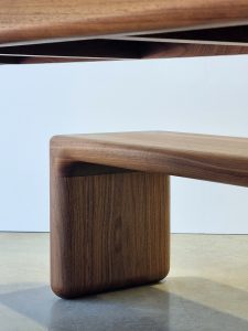 Hippo Bench in American Walnut. 1800 x 400 x 450mm