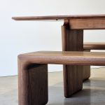 Hippo Bench in American Walnut. 1800 x 400 x 450mm