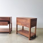 Custom 2 drawer bedside table with shelf in American Walnut