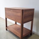 Custom 2 drawer bedside table with shelf in American Walnut